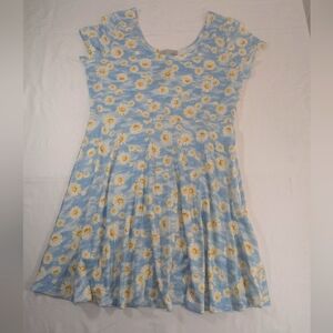 NWT Luukse Blue Floral Daisies Very Short Sleeves Mini Dress Size XL